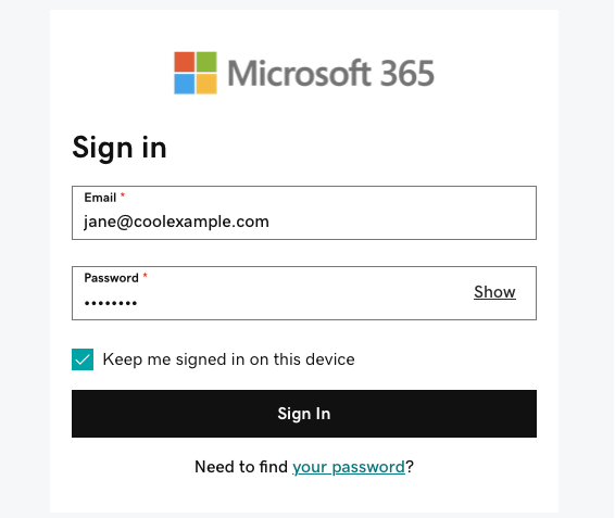 Voer je e -mailwachtwoord in en selecteer Aanmelden